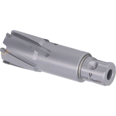 Mèche de scie cloche en carbure pour perçage magnétique, profondeur de perçage de 50 mm (28 mm / 1,1 po). (1/5)