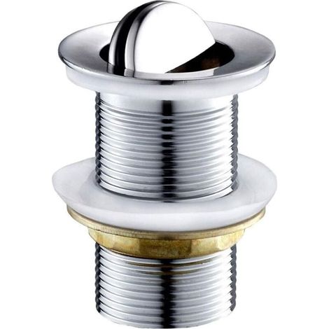 Bonde de Vidage, Bonde Clapet lavabo Rotatif Bouchon, Bonde de Vidage Pivotant en Cuivre Chrome pour Lavabo Bassin Évier Soupape de Vidange (1/4)