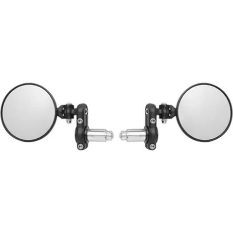 2 rétroviseurs de moto ronds pliables, noirs, pour guidon de 7/8 po de diamètre extérieur. (1/5)