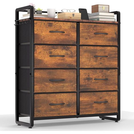 HOKEEPER Commode en tissu à 8 tiroirs, Bois (1/5)