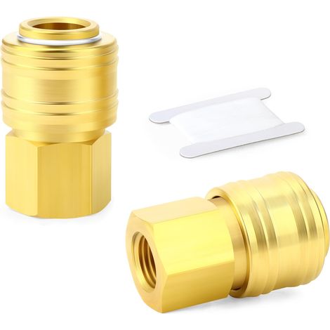 2pièces Raccord industriel femelle 1/4 pouce, raccord rapide pour air comprimé 1/4 pouce (1/5)