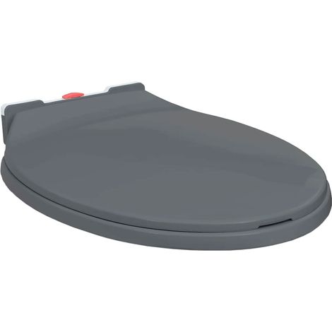 Soft-Close Toilet Seat Quick Release Grey Oval vidaXL