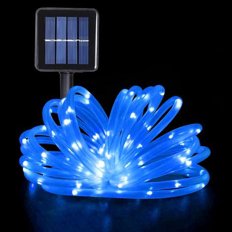 Guirlande Tube Lumineuse Solaire, Étanche Guirlande Lumineuse 12 Mètre 8 Modes 100 LED Solaire Tube Lumineux pour Jardin Chambre Mariage Fête Décoration de Noël (1/5)