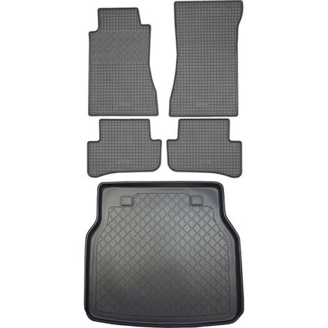 Juego de alfombrillas de goma para coche y maletero para Mercedes Clase C W203 T Estate (5 puertas) de 2001 a noviembre de 2007.