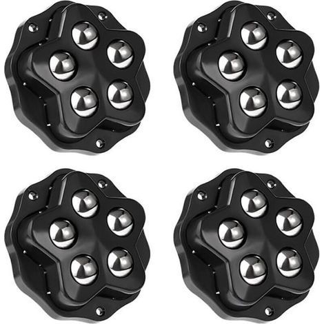 4 selbstklebende Lenkrollen, Tragkraft 300 kg, inklusive Kleber und Schrauben, kleine Möbelrollen, 360° drehbare Universalrollen, Schwerlast-Möbelrollen (1/4)