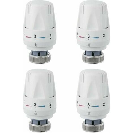 Tête De Radiateur, 4 Pièces Tête De Vanne De Radiateur, M30 X 1.5 Robinet Thermostatique Radiateur, Tête Thermostatique Pour Lavabo Salle De Bain Wc (1/4)