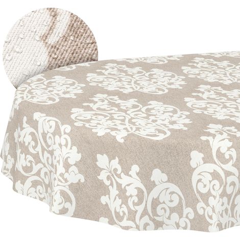 Nappe enduite Damas Ovale 280x140 cm intérieur/extérieur (1/5)