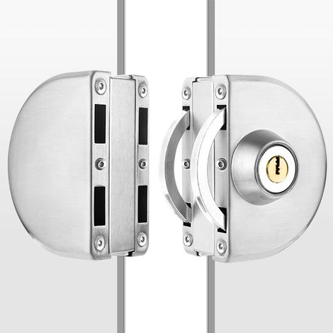 Serratura per porte scorrevoli in vetro di spessore da 8 a 12 mm con 3 chiavi - AquaForge (1/5)