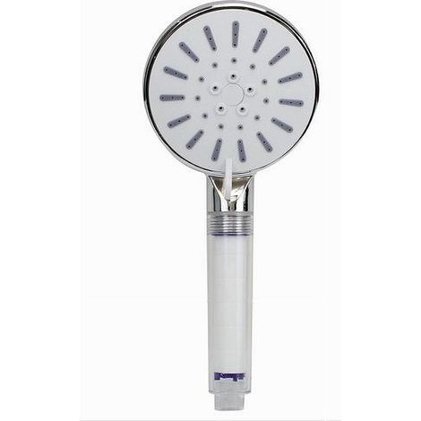 TRADE SHOP - Soffione Doccetta Doccia Multigetto Massaggio Anticalcare Tondo 10.5x24.5cm 79697 - (1/2)