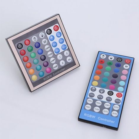Pannello y Telecomando para Strisce LEDs RGBW 12-24VDC hasta 192/384W