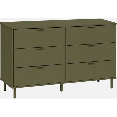 Cómoda de madera y metal con 6 cajones (1/5)