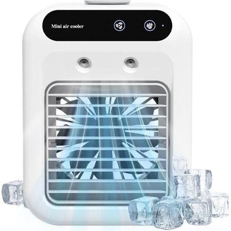 Mini-Ventilator, Mini-Klimaanlage, USB-wiederaufladbarer Luftbefeuchter für den Innenbereich Leise mit 2 Geschwindigkeitsstufen für Schlafzimmer, Büro, Reisen, Camping, Garage. (1/5)
