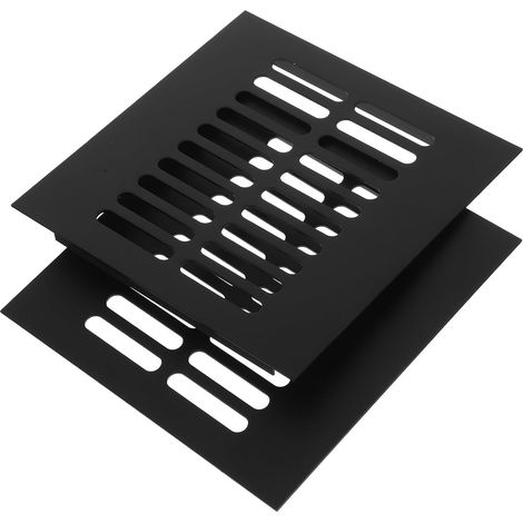 Grille de Ventilation en Alliage D'aluminium Noir 2pcs pour Meuble et Armoire Carrée Simple 150x150 Mm Aération et Perméabilité à L'air (1/5)