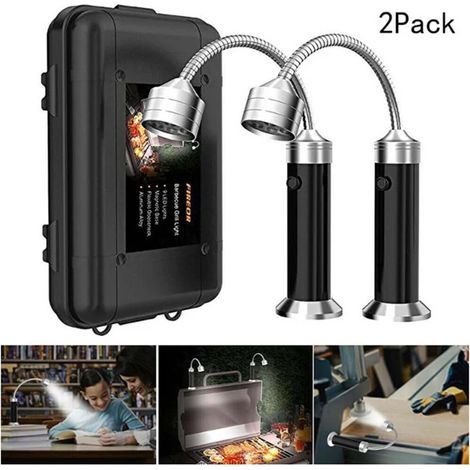 Lot de 2 lampes de travail LED flexibles, rotation à 360°, aluminium, noir (1/5)