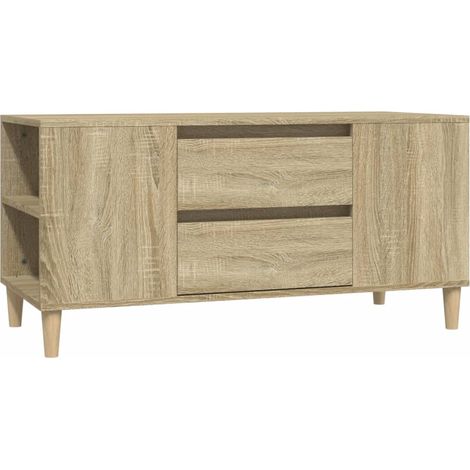 Mobile TV multimediale scaffale per televisione televisore buffet sala da pranzo soggiorno camera da letto rovere Sonoma 102 x 44,5 x 50 cm derivati del legno marrone 020027453