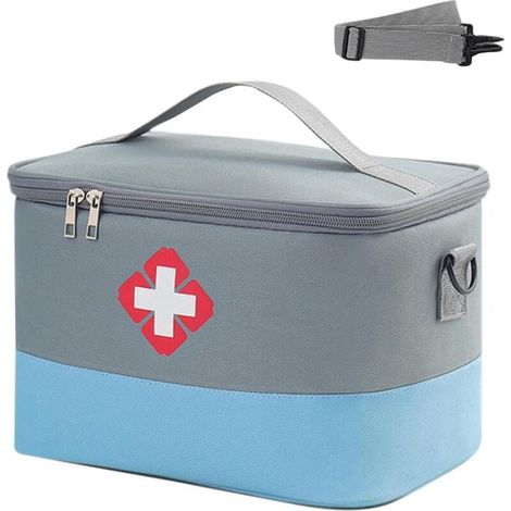 Trousse de Secours Vide, Trousse Pharmacie AVCE Sangle, Grande Capacité Trousse Medicaments Voyage, Portable kit Premier Secours, pour Maison, Bureau, Voyages, Infirmières (1/5)
