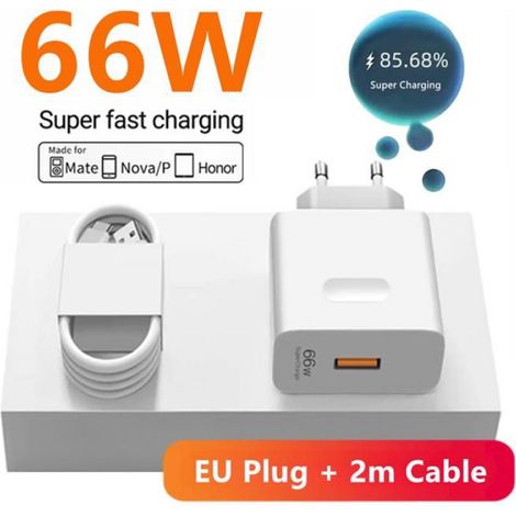 Chargeur USB Super rapide 66W, pour Huawei Mate 40 50 P50 P60 Nova 10 Honor 90 100 X8b Magic 5 Lite 6 Pro Type C, câble de (1/5)