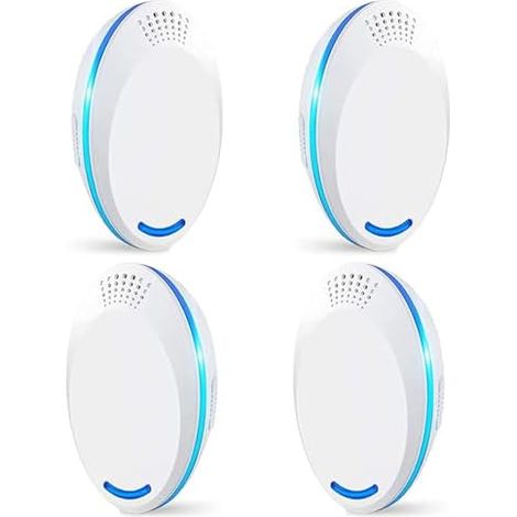 Lot de 4 répulsifs à ultrasons pour souris et - Répulsif araignées d'intérieur cafards 10,2 cm inch