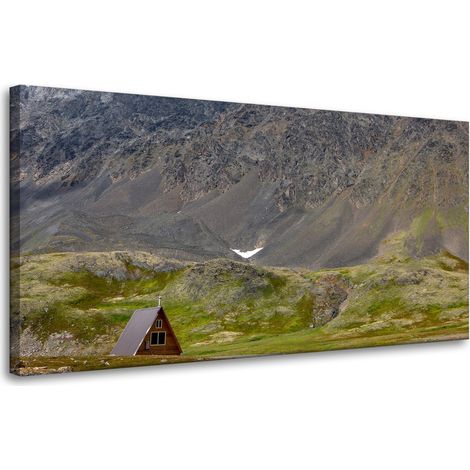 Leinwanddruck Naturhütte in den Bergen 80x40 cm