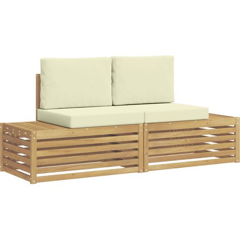 Set di divani da esterno Bianco 182,5 x 63 x 73 cm Poliestere vidaXL
