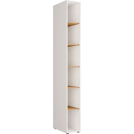Bibliothèque avec 6 niches - Blanc et Naturel - RAPILI (1/3)