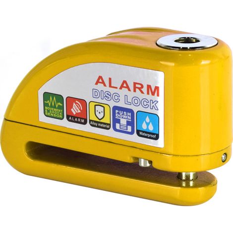 Alarme de verrouillage de disque de moto monobloc 110db Alarme antivol de moto, antivol de disque électrique avec câble de rappel, 1 batterie de rechange, cadenas antivol pour moto vélo cyclomoteur Di (1/2)