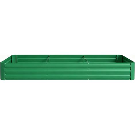 Cama elevada de jardín de acero galvanizado verde 240 x 120 x 30 cm (1/5)
