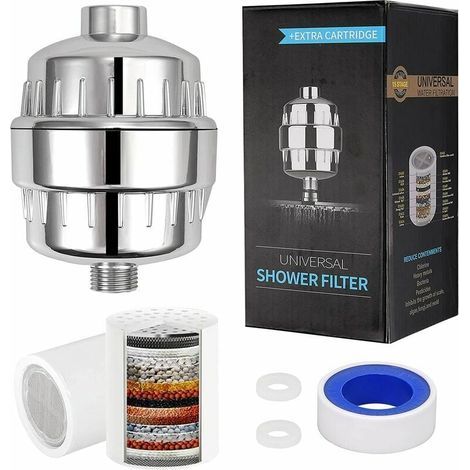 Filtro antical para ducha, purificador universal para agua dura, filtro de 18 etapas, cartucho reemplazable, elimina cloro, metales pesados y sustancias nocivas. (1/5)