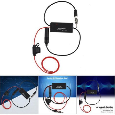 Antenne FM AM - Amplificateur Signal Radio - Filtre Anti-Bruit - Support Magnétique - Pour Voiture - 1 Pièce (1/4)