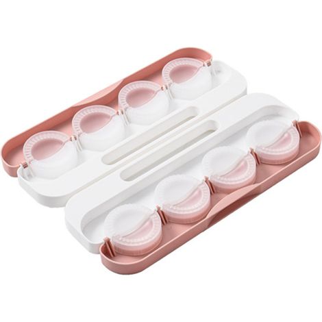 Lot de 1 moule à raviolis compact en PP rose, poignée ergonomique, presse à pâte manuelle gain de place pour cuisine (1/5)