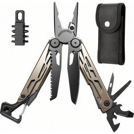 Pince Multifonction en Acier Inoxydable, 25 en 1 Outil Multifonction avec Structure Autoverrouillée, Multitool pour Extérieur, Camping, Survie, Randonnée (1/5)