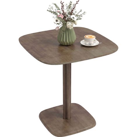 Table à manger pour 4 personne table de cuisine carrée style moderne avec plateau aspect , 70 x 70 cm, marron (1/5)