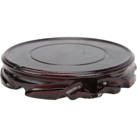 Eleganter, runder Holzsockel im Retro-Stil, geschnitzt, für Wohndekoration und als Geschenkidee, multifunktionaler Ständer, Innendurchmesser 12 cm, Höhe 2,5 cm (1/5)