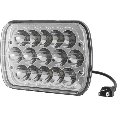 Projecteur de travail universel carré de 18 cm (7 pouces) avec 15 LED, 45 W, 6500 K, étanche, pour camions, quads, SSV et SUV. (1/5)