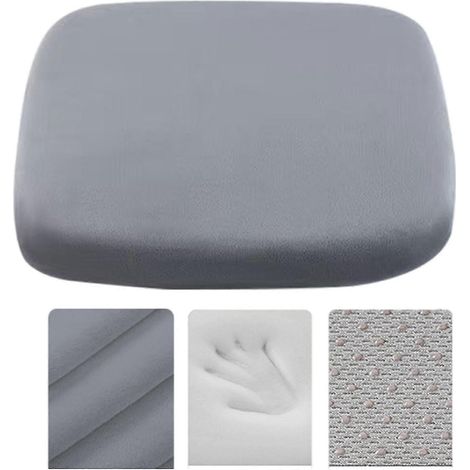 Coussin de chaise en mousse à mémoire de forme souple, antidérapant, pour chaises de bureau et véhicules, soulage la fatigue du bas du dos, bleu ciel (gris foncé) (1/5)