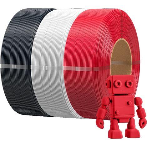 Filamento per stampante 3D, elevata resistenza, minore quantità di filamento necessaria, PETG BK WT RD (1/2)
