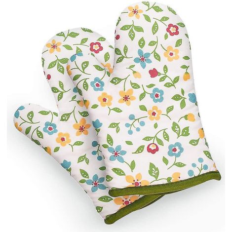Gants de cuisine (1 paire), résistants à la chaleur, antidérapants et isolants, parfaits pour griller, cuisiner, pâtisser et utiliser au micro-ondes.