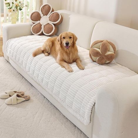 Epais Housse de Canapé Lavable Velours Côtelé Doux Universel Housse Canapé 2 3 4 Places, Housse de canapé Antidérapant, Housse Canape d'angle Protège Meubles pour Le Salon (90x180cm) (1/5)