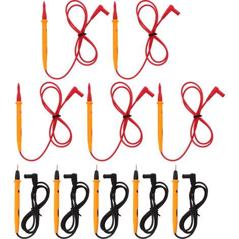 Lot de 5 J.30024 Fils de Test Universels 2mm Sondes en Laiton Nickelé pour Multimètre Voiture, Kit de Pointes de Mesure (1/5)