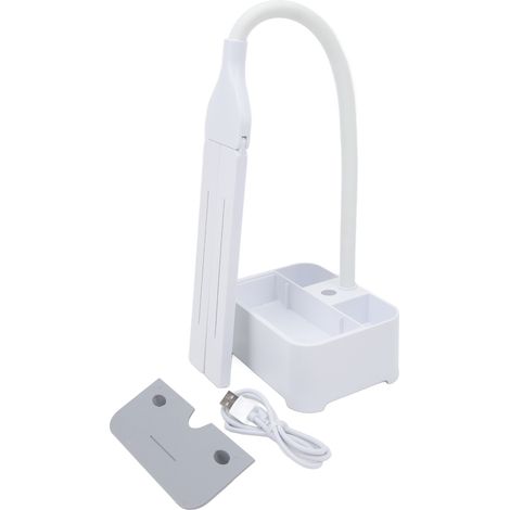 Lampe de table LED 3 vitesses, rechargeable USB, gradation sans palier, éclairage de lecture pour ongles, design compact. (1/5)