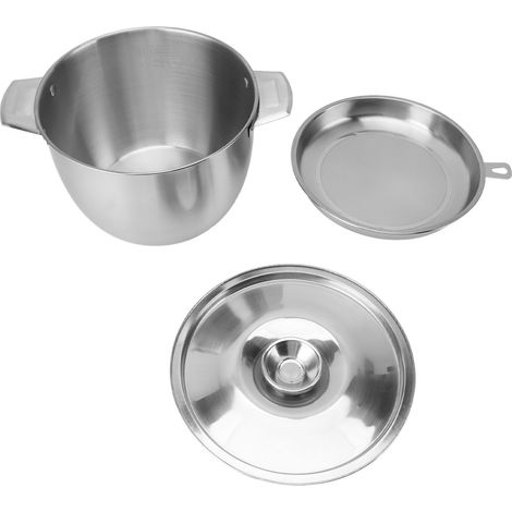 Cooking Oil Storage Tank 2.8L Stainless Steel with Filter Net Oil Strainer Pot for Kitchen (1/5)