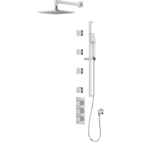 OMNIRES Fresh - Brauseset mit Unterputzthermostat, mit Einbaukörper, 3 Strahlarten, 25x25 cm, Chrom SYSFR12XCR (1/2)