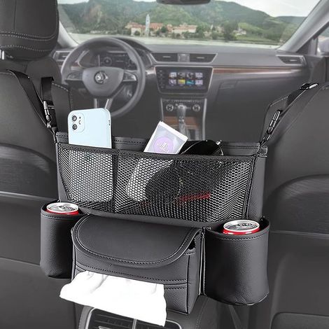 Organizzatore per auto tra i sedili anteriori, borsa portaoggetti per auto, porta borse per i sedili dell'auto, organizer per sedile auto, grande organizer per sedile posteriore dell'auto per snack, p (1/5)