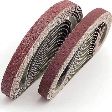 Ensemble de Bandes Abrasives FEIHU - 13x457 mm - Grain 40/80/120/180/320 - Corindon revêtement ouvert (1/5)