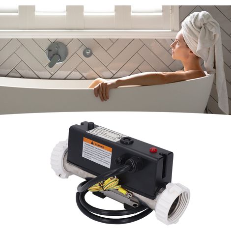 Termostato eléctrico para jacuzzis y piscinas – Calentador autorregulable de 2 kW – 1,5 pulgadas – Acero inoxidable y plástico (1/5)