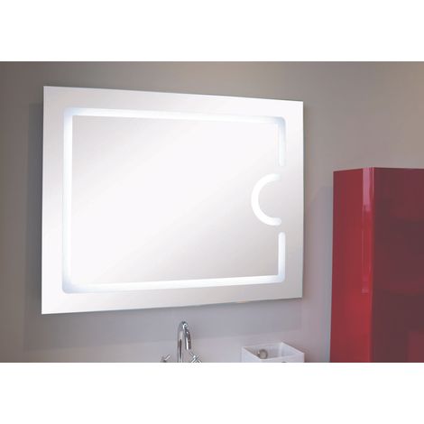 ONDEE ZEN - Miroir rétro-éclairant NEVIS - Argent - 100x80cm - Verre - Fonction antibuée (1/3)
