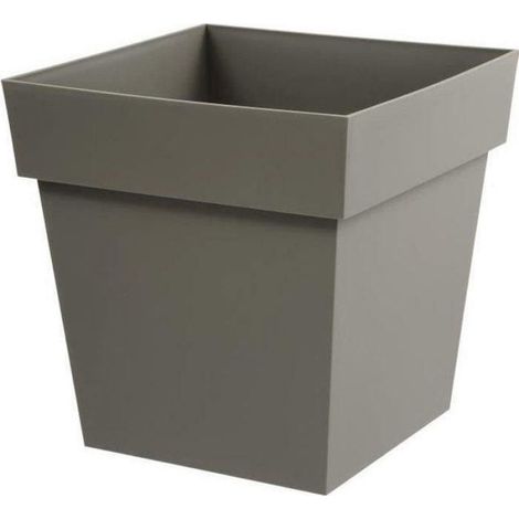 Pot Carré - 40 cm - 38 L - 39 x 39 x H39 cm - Taupe (1/5)