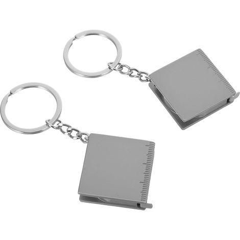 jojofuny 2 Pièces Porte-clés Mètre Ruban Carré Rétractable en Alliage de Zinc Argenté Double Échelle, pour Bureau et Projets de Bricolage (1/5)