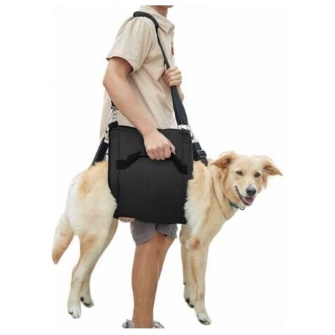 (M, noir) Harnais de transport pour chien, sac à dos d'urgence pour soutien et rééducation des jambes de l'animal domestique (1/5)