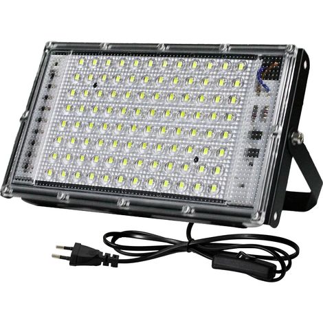 Projecteur led Extérieur 100W, Spot LEDs Extérieur 6500K Blanc Froid, 10000LM Projecteur LED, IP66 étanche Eclairage Leds Pour Jardin Garage Cour Stade Usines Chemins [Classe énergétique F]